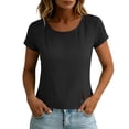 thumbnail image 3 of ByworldtasicNo Boundaries Womens Tops Crewneck Short Sleeve Tees Basic Slim Fit T Shirts Y2K Summer Blouse 2026, 3 of 7