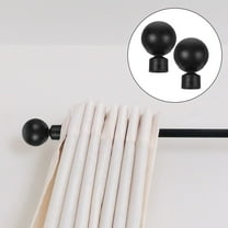 ELAYARD 2Pcs Black Curtain Rod End Adjustable Screw Fit for 28Mm Diameter Rods