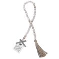 thumbnail image 3 of Home Tassel Wooden Beads Garland Wooden Beads String Ornament Tiered Tray Decor, 3 of 3