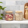 thumbnail image 3 of Mason Craft & More Set of 2 Glass Food Storage Canisters with Bamboo Wood Lids, 1 Liter, 3 of 4
