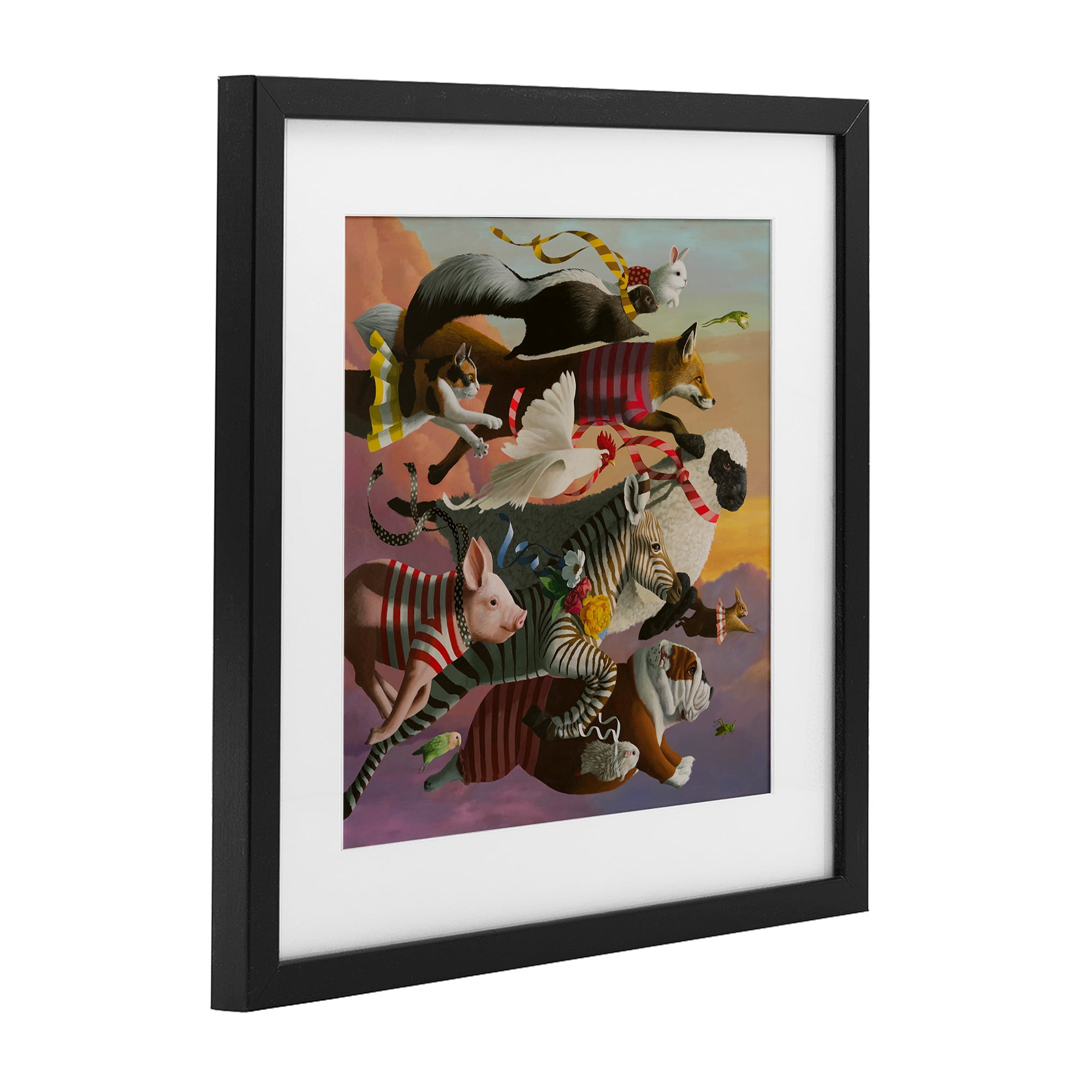 Thick As Thieves Animals Black Framed Print Under Glass, design by Heather Gauthier