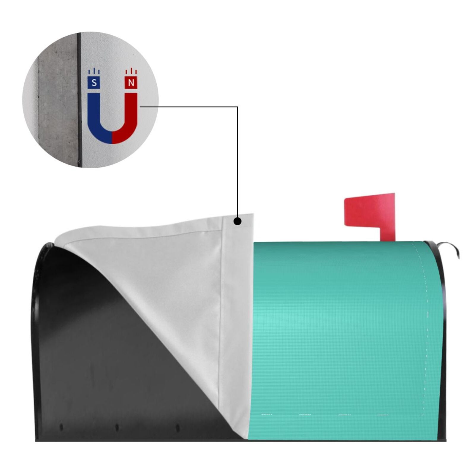 Picia Teal Turquoise Magnetic Mailbox Cover Standard Size-25.5x21 in