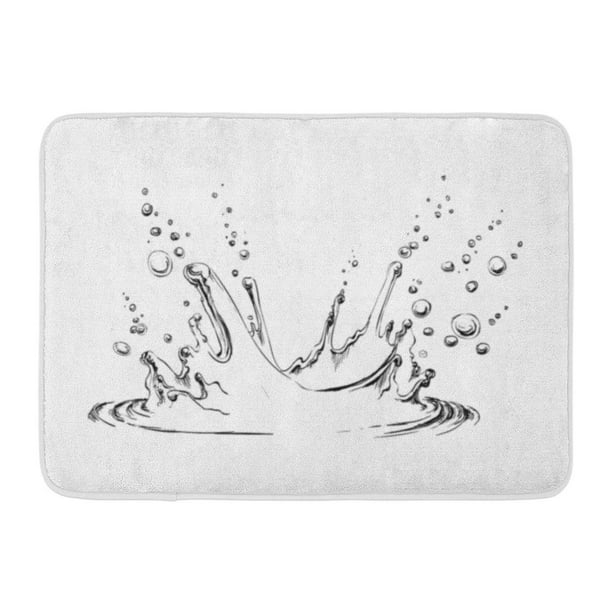 Godpok Ripple White Sketch Hand Drawn Water Splash Milk Drop Rug Doormat Bath Mat 23 6x15 7 Inch Walmart Com Walmart Com