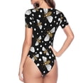 thumbnail image 4 of Gaeub Honey Bees At Night Women'S Short Sleeve One Piece Swimsuit Sexy High-Waisted Bodysuit For Swimming, Beach, Sports - Large, 4 of 9