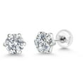 thumbnail image 5 of Gem Stone King Platinum Stud Earrings for Women Men Lab Grown Diamond | 1.50 Ct | E-F Color | VVS-VS Clarity | 6-Prongs, 5 of 6