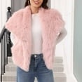 thumbnail image 4 of Miluxas Womens Winter Coats Trendy Sleeveless Plush Jackets Solid Color Lapel Warm Fall Outwear Pink XXL(XXL), 4 of 5