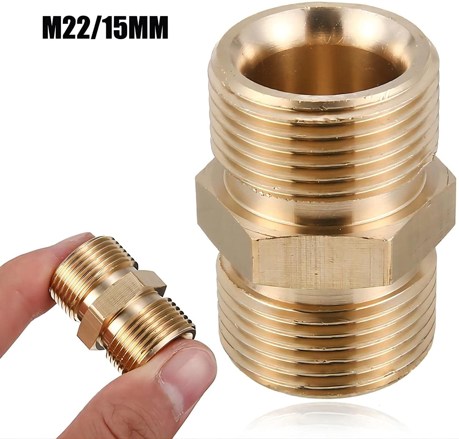 HRTGFD-M22 15mm Garden Hose Fittings And Pressure Washer Quick Connect Adapters - Male To Female Bib Hose Thread Adapters, 2 Pieces