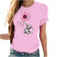 thumbnail image 2 of Axdhxbd Breast Cancer Awareness Shirts for Women Soft Comfy Short Sleeve Crew Neck Shirt Fashion Floral Pink Ribbon Graphic Tees Pink XL, 2 of 4