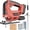 Red- Milwaukee Compatible, variant on Jig Saw Compatible with Dewalt 20V Max Battery (No Battery), Cordless Jig Saw Brushless Jigsaw Tool with LED Light, 0°- 45° Bevel Cuts, 3 Orbital Settings for Straight/Curve/Circle Cutting