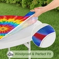 thumbnail image 5 of Colorful Rainbow Tie Dye Spiral Pattern Round Fitted Tablecloth with Elastic Edge,Dining Table Cover Waterproof,Outdoor Round Tablecloth for Camping,Dining,Indoor and Outdoor, 5 of 7