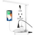 thumbnail image 1 of LED Desk Lamp,  Desk Light with 1 USB Charging Port and 2 AC Power Outlet, 3 Lighting Modes, 3 Level Brightness,1H Timer, Touch Control, Eye-Caring Home Office Foldable Table Lamp (White), 1 of 2