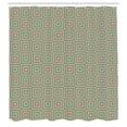 thumbnail image 2 of Ambesonne Geometric Shower Curtain, Squares Mosaic, 69"Wx70"L, Sea Green Dark Coral, 2 of 4