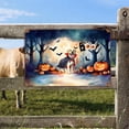 thumbnail image 2 of Happy Halloween Vampire Labrador Retriever BOO with Pumpkins Fun and Spooky Horizontal Metal Aluminum Sign Lab Dog Lover Gifts Wall Art Home Decor - 00018, 2 of 5