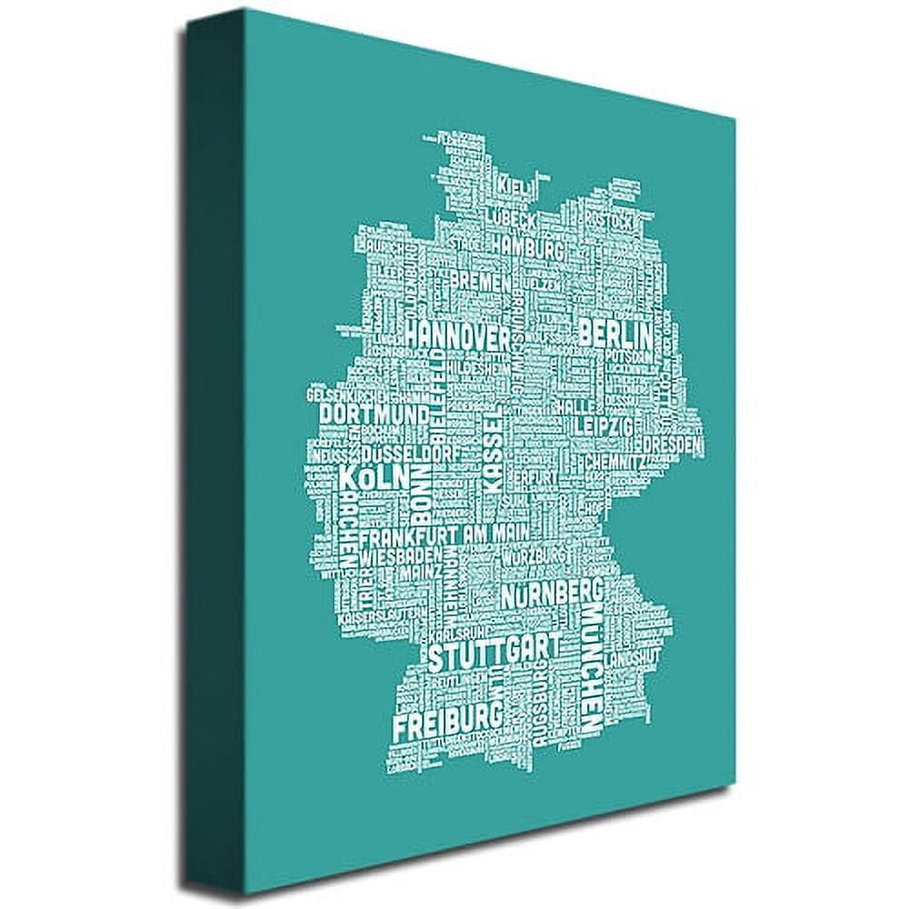Trademark Art "Germany City Map III" Canvas Wall Art by Michael Tompsett