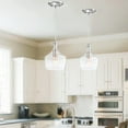 thumbnail image 3 of 1-Light Kitchen Island Teardrop Clear Glass Pendant Light with White Finish, 3 of 8