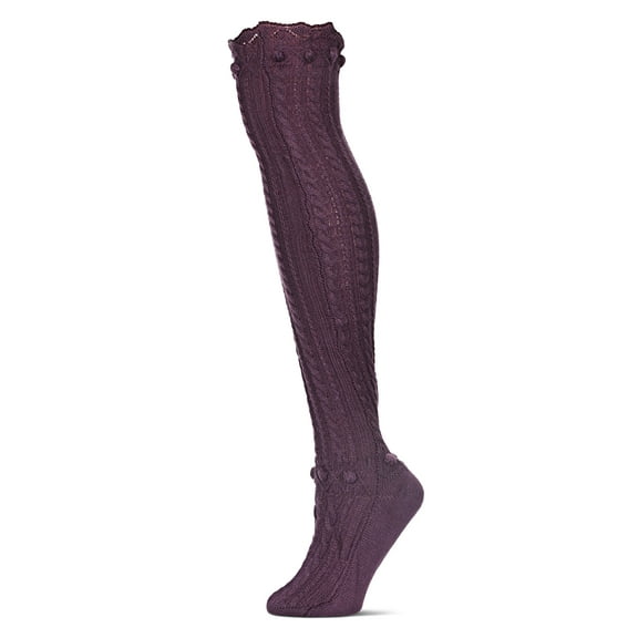 MeMoi Bonbon Knit Over the Knee Sock - Womens - Female, 9-11, Purple