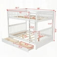 thumbnail image 6 of Full-Over-Full Bunk Bed with Ladders & 2 Storage Drawers (White) - Spacious for Guests & Storage!, 6 of 13