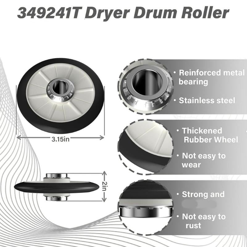CEORPER DIY Dryer Maintenance Kit Contains Support Roller Idler Pulley and Belt