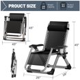 thumbnail image 3 of NAIZEA 2 PACK Zero Gravity Chair, Folding Adjustable 1 Indoor Reclining Lounge Chair with Removable Cushion, Headrest and Cup Holder, Supports up to 440lbs, 3 of 10