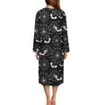 thumbnail image 2 of Xoenoiee Bat Spider Web Print Women Zipper Robe Halloween Long Sleeve Zip Up House Coat Loungewear Lightweight Full Length Nightgown with Pockets, Size S, 2 of 7