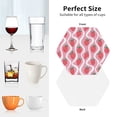 thumbnail image 6 of Lsque Strawberries Pattern 4" Drink Coasters Set of 4, PVC Leather Absorbent Coasters, Table Coaster Set Decorative Coffee Cup Coasters Housewarming Gift -Hexagon, 6 of 6