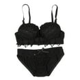 thumbnail image 1 of Women Push Up Bra Set Girl Floral Lace Underwear Set Underwire Brassiere Outfit, 1 of 6