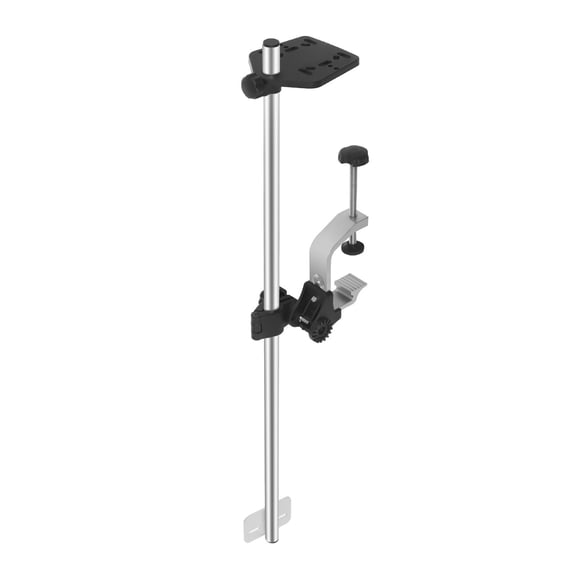 360° Rotatable Boat Transducer Mount Bracket, CNC Aluminum Alloy Nylon Clamp Max 3.15in Opening Adjustable Fish Finder Holder