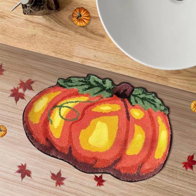 Uuiauoio Cute Bath Mat, Bath Mat Halloween Bathroom Decor Mat, Extra Soft Fluffy Absorbent Non-slip Bathtub Mat, Machine Washable Funny Bath Rug for Shower Bedroom Door