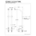 thumbnail image 4 of Kingston Brass Vintage Rigid Freestanding Supply Lines with Shut-Off Valves, 4 of 6