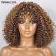thumbnail image 5 of Short Curly Bob Human Hair Wigs With Bangs Full Machine Made Wigs Highlight Honey Blonde Colored Wigs For Women Cheap Remy Hair, 5 of 7