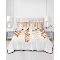 thumbnail image 3 of Orange Ombre Botanical Full Size Down Alternative Comforter, Lightweight Comforter Quilt Bedding Set with Pillow Shams Watercolor Country Pastoral Leaf All Seasons Bed Comforter Duvet Insert 78"x90", 3 of 7