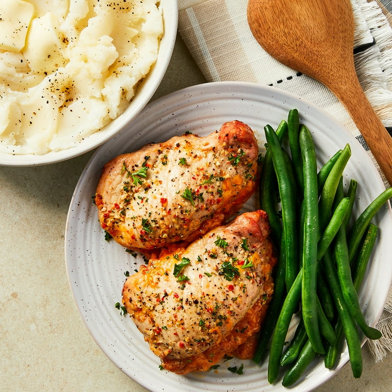 Marketside Pork Chops stuffed with Bacon and Cheddar Cheese, Ready