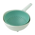 thumbnail image 3 of YYV Double-Layer Rotating Salad Spinner Colander with Handle Multi-Function Draining Basket for Fruit Vegetable Washing Pasta Straining Rotating Sieve Kitchen Gadget, 3 of 9