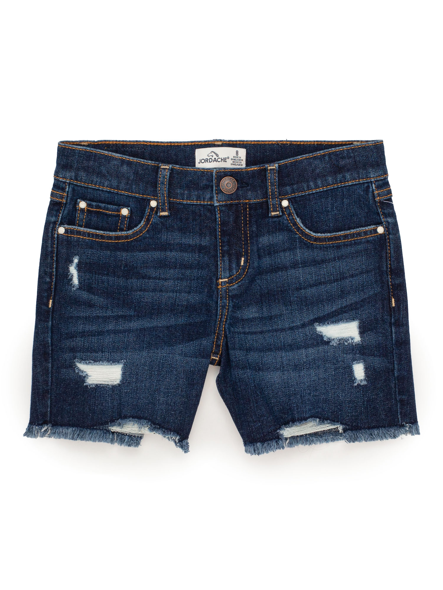 Jordache Girls Destructed 90's Midi Short, Sizes 5-18
