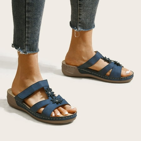 

Sehao Women s sandals Summer Womens Casual Shoes Breathable Thick Soled Wedges Leisure Sandals Bag&Shoes Accessory Navy 40