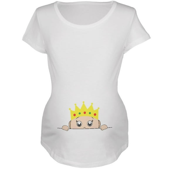 Peeking Baby My Little Prince White Maternity Soft T-Shirt - 2X-Large