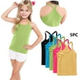 thumbnail image 2 of FamilyThread 5 Pack Girls Tank Tops Solid Sleeveless Undershirts Scoop Neck Undershirts Soft Tops For 1-13Y, 2 of 9