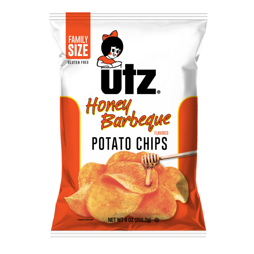 Utz Honey Barbeque Potato Chips 9 oz