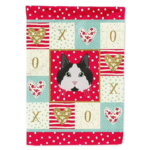 Carolines Treasures CK5109GF Cymric 2 Cat Love Flag Garden Size Small multicolor