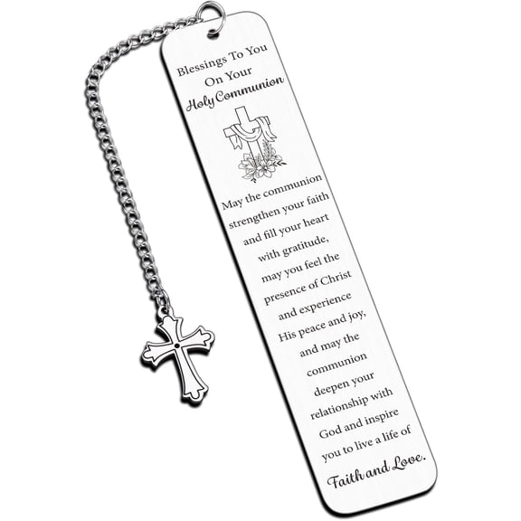 First Communion Gifts for Girls Boys - Bible Bookmark First Holy Communion Gifts for Girls Easter Basket Stuffers Happy First Communion Congratulations Gifts Religious Christian Bookmark Accessories