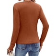 thumbnail image 5 of NFTOEIULA Women Cross-Over V Neck Waist Pleated Long Sleeve Temperament Top, 5 of 7
