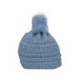 thumbnail image 2 of Gravity Threads Knit Pom Pom Beanie Hat - Denim, 2 of 2