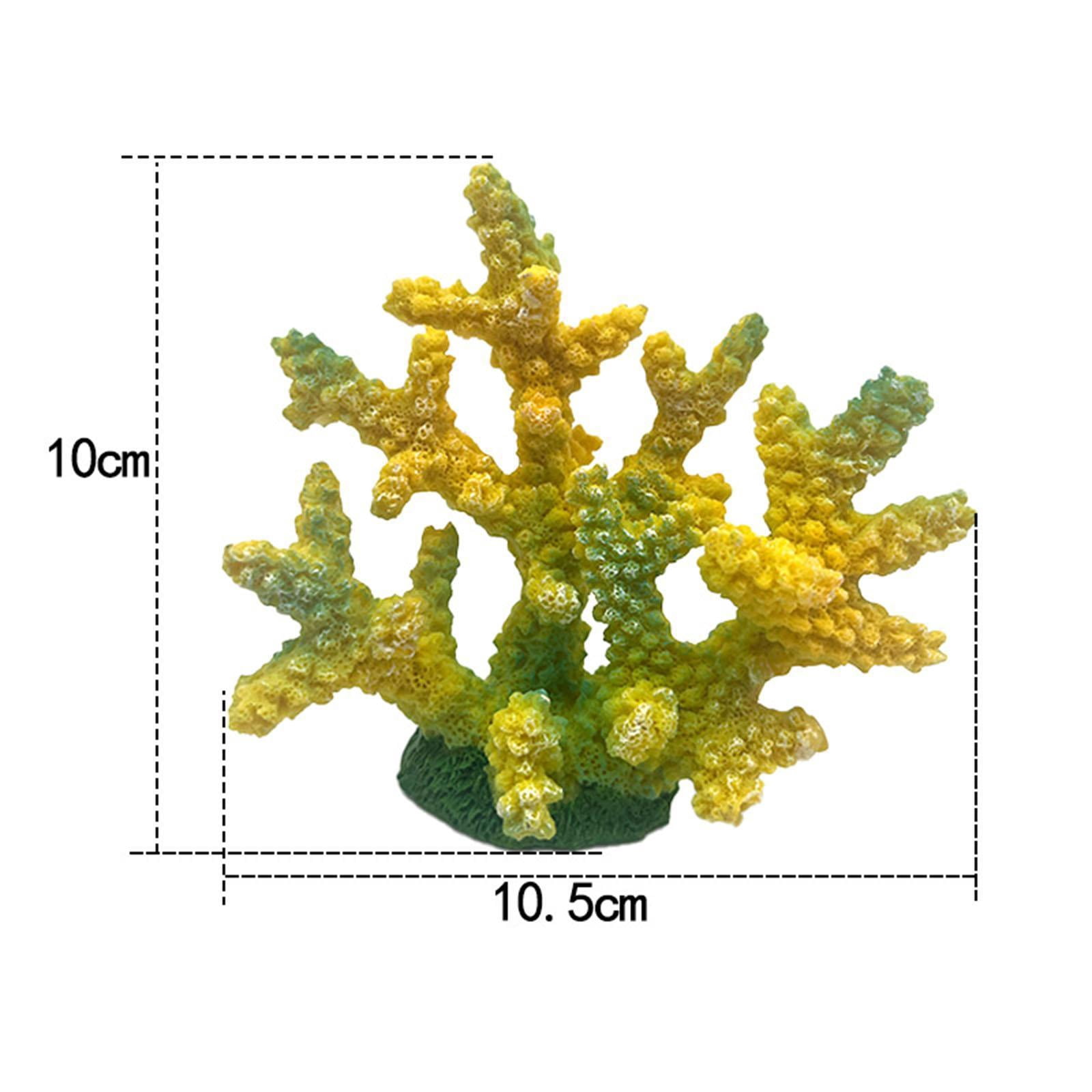 TOOYFUL Artificial Coral Figurine Sculpture Tank Landscape Resin Crafts Hideaway Versatile Aquarium Decoration for Desktop Table yellow