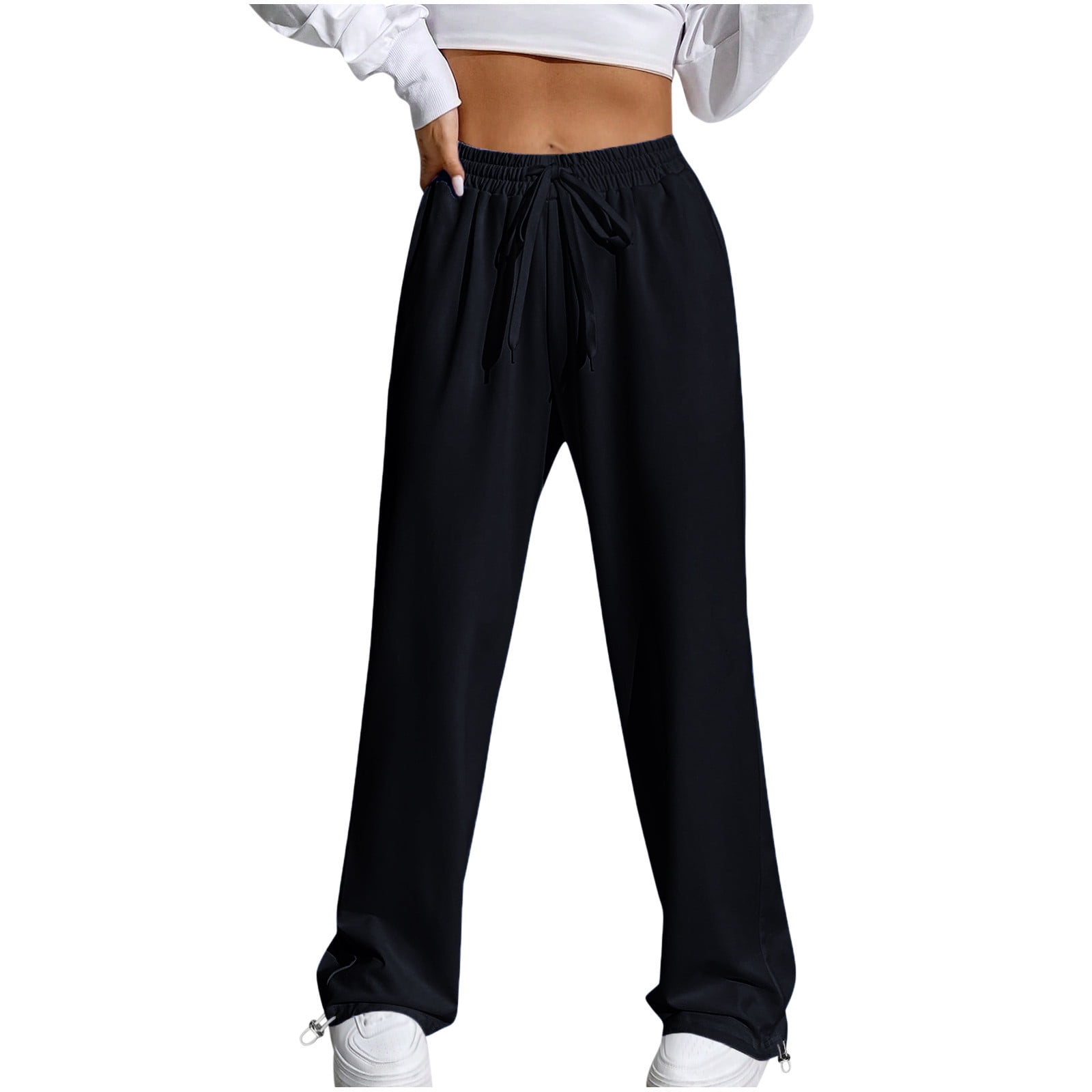 Black high waisted sweatpants sale