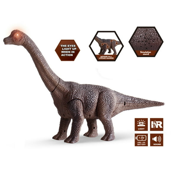 Dalazy Dinosaure RC Réaliste pour Enfants, Éducatif, Rugissements, Rotation 360, Cascade, Brachiosaurus