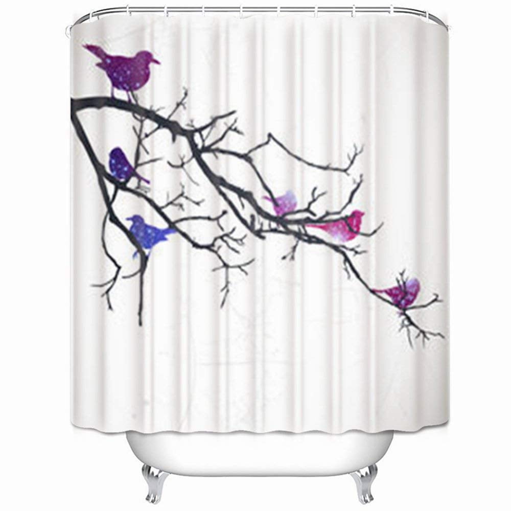 BPBOP Branch Birds Nature Shower Curtain 66x72 Inches