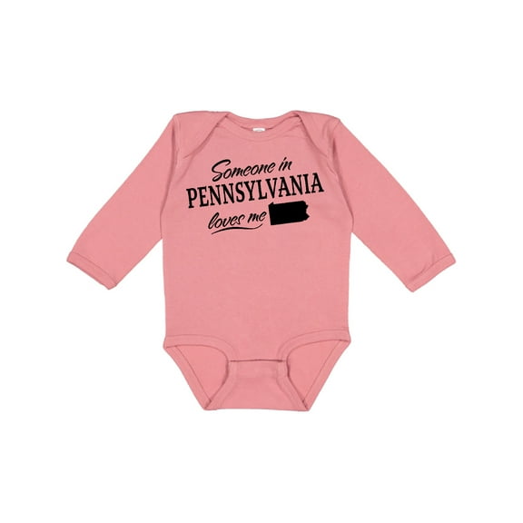 Inktastic Someone in Pennsylvania Loves Me Boys or Girls Long Sleeve Baby Bodysuit