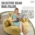 thumbnail image 4 of MOONMISS Chenille Upholstered Durable Comfort Lounger Bean Bag Lazy Sofa with Three Pillows-Yellow, 4 of 7