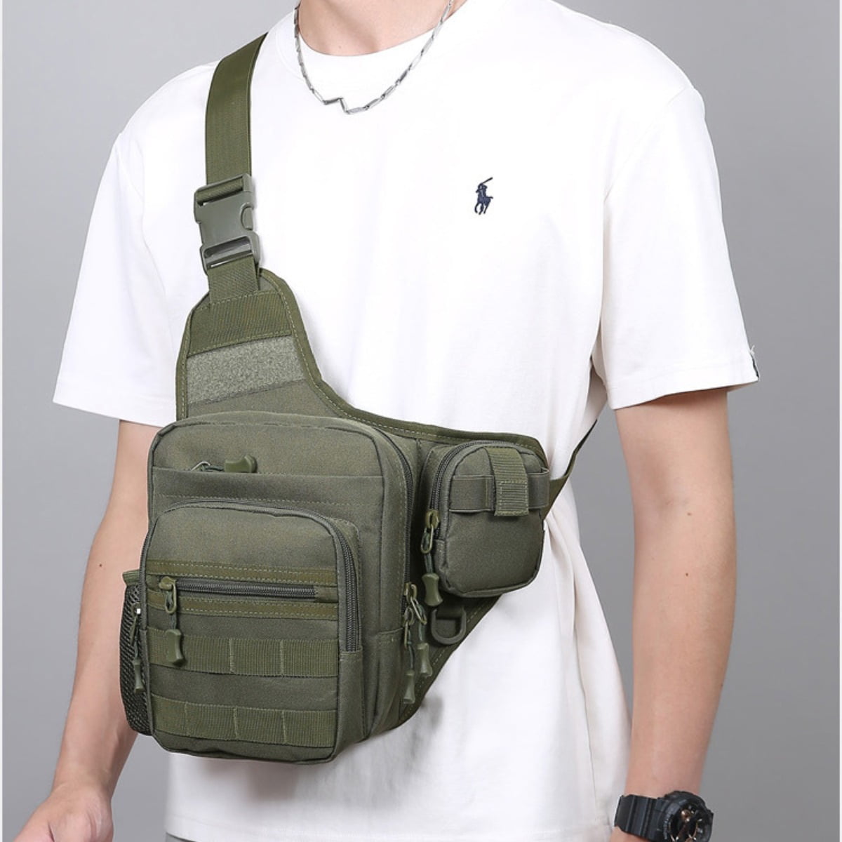 Camping Climbing Bag Chest Pouch For Men Cycling Hiking Travel Outdoor Sport Tactical Crossbody Molle Fishing Waist Fanny Pack