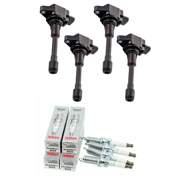 Set of 4 ISA Ignition Coils and 4 Spark Plugs Compatible with 20072012